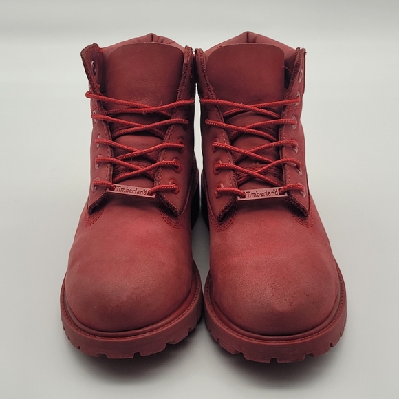 Timberland Boys Premium 6" Waterproof Boots - Red, Size 2 - Picture 6 of 10